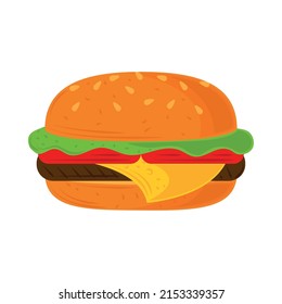 burger fast food icon isolated flat