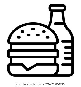 Burger fast food icon outline vector. Student club. Class university