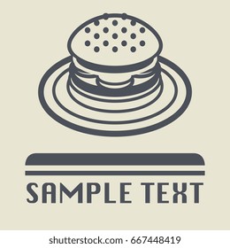 Burger fast food icon or sign, vector illustration