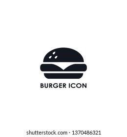 Burger Fast food icon, vector simple black isolated illustration.