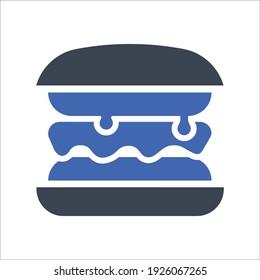 Icono de comida rápida para hamburguesas, gráficos vectoriales