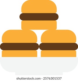 Burger Fast Food Icon Vector Flat Illustration