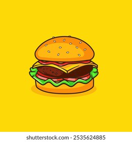 Burger fast food illustration cartoon design