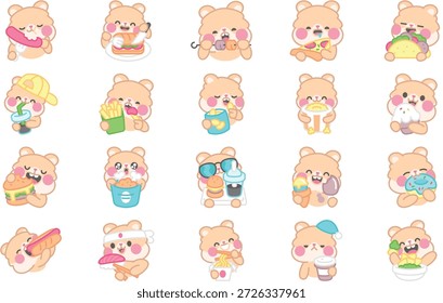 Burger And Fast Food Illustrations Vector Illustration. Illustration symbol design template for web mobile UI element.