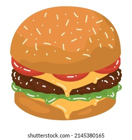 burger fast food isolated icon