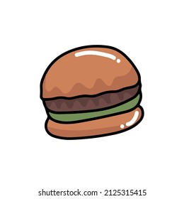 Burger fast food isolated on white background