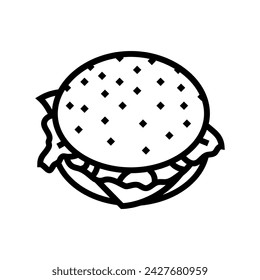 burger fast food line icon vector. burger fast food sign. isolated contour symbol black illustration
