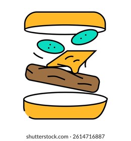 burger fast food line icon vector. burger fast food sign. isolated symbol illustration