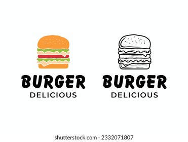 Burger fast food logo design template
