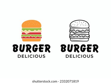 Burger fast food logo design template