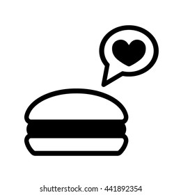 burger fast food lover icon