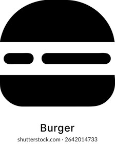 Burger Fast Food Meal Black Fill Icon Design