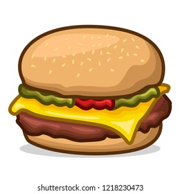burger fast food menu object stock vector illustration