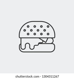 Burger, fast food modern simple flat clear outline vector icon