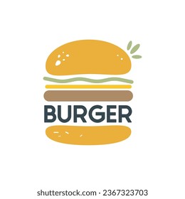 Burger fast food sign logo. Vector illustration