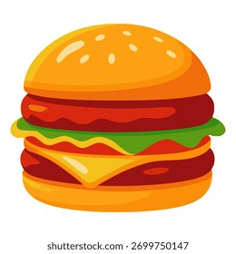 Burger Fast Food Snack flache Farbe Vektor Illustration Template Design