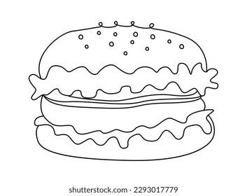 Burger Fast food snack. Vector illustration