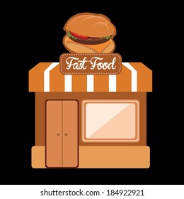 burger fast food store icon. concept vector illustration