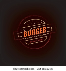 burger fast food stylized symbol, emblem or logo template