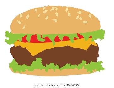  Burger fast food vector