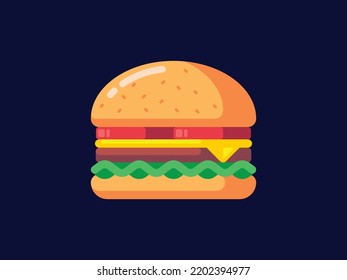 Burger Fast Food Vector Flat Icon Illustration