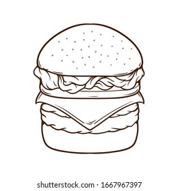 burger, fast food vector illustration