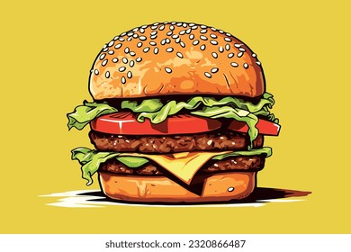 Burger, fast food vector illustration