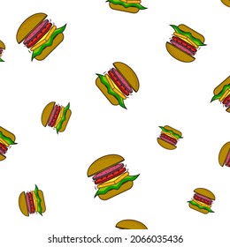 Burger fast food vector pattern