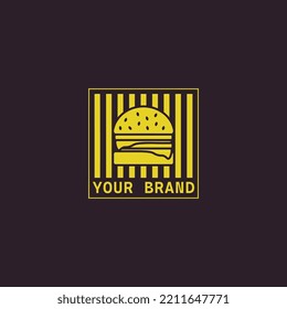 burger fastfood simple logo design