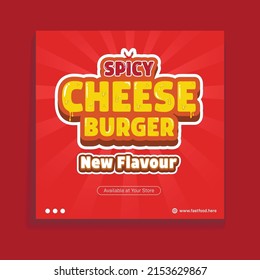 Burger Fastfood Social Media Post Template