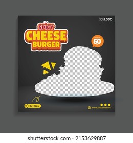 Burger Fastfood Social Media Post Template