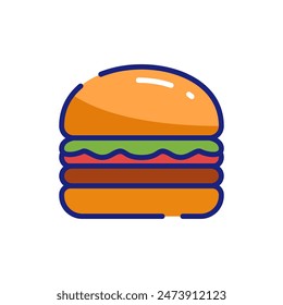 Burger Fastfood Vector Icon Illustration