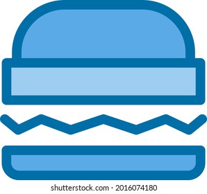 Burger Filled Blue Vector Icon Design
