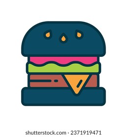 burger filled color icon. vector icon for your website, mobile, presentation, and logo design.