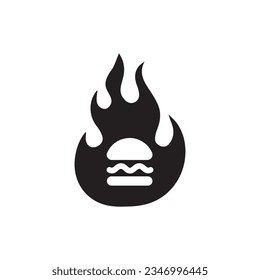 burger fire logo icon design.