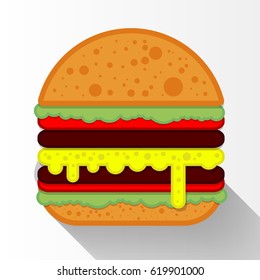 Burger in flat design