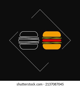 burger flat design, vector burger logo symbol icon illustration eps10