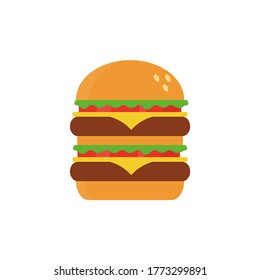 Burger flat, Fast food icon, vector illustration isolated on white background