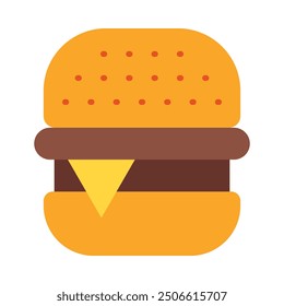 Burger Flat Icon Design For Personal nad Commercial Use