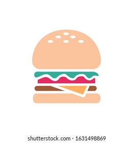 Burger flat icon design vector illustration