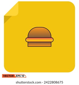 Burger flat icon design vector graphic of template, sign and symbol