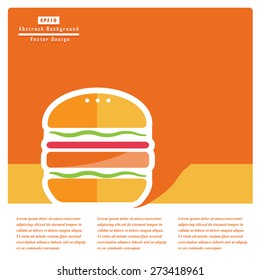 Burger flat icon with long shadow,eps10