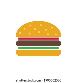 Burger flat icon on white background