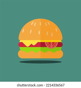 Hamburger-Flachbild-Illustration für Referenz und Geschäftswelt