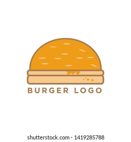 Burger flat logo design  template