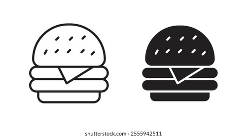 Burger flat simple vector symbols illustration.