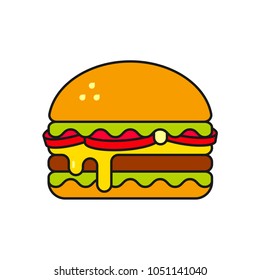 Burger flat vector illustration