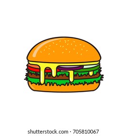 Burger Flat Vector Illustration