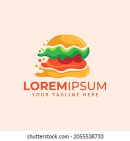 Burger fluid liquid fast delivery move logo
