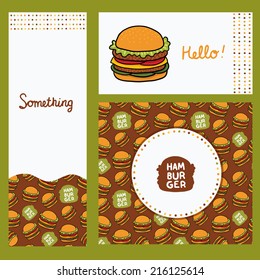 Burger flyer template. Hamburger banner background